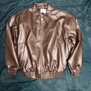 Simons Brown Faux Leather Jacket